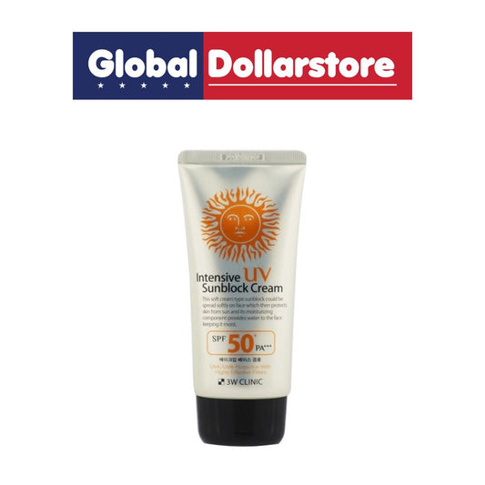 3W Clinic Intensive Sunblock Cream 70ml/10, a daily sun protection cream formulated to help shield skin from harmful UV exposure while providing comfortable coverage for a smooth, moisturized feel during everyday outdoor activities.