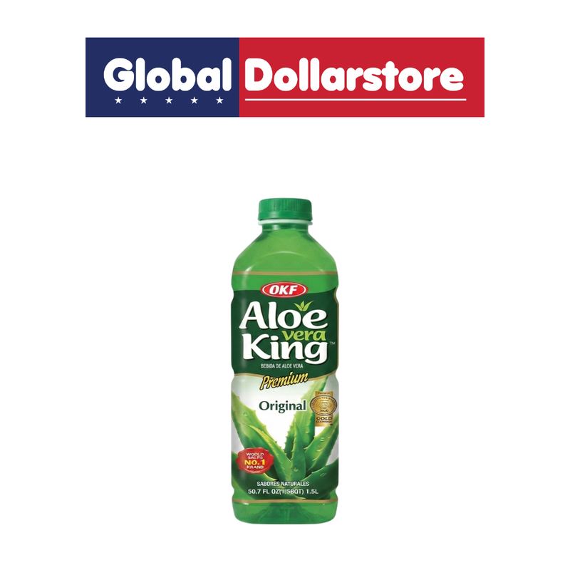 Aloe Vera King aloe vera drink featuring refreshing aloe vera flavor and a distinctive ready-to-drink beverage bottle, with clear Aloe Vera King branding and eye-catching packaging.