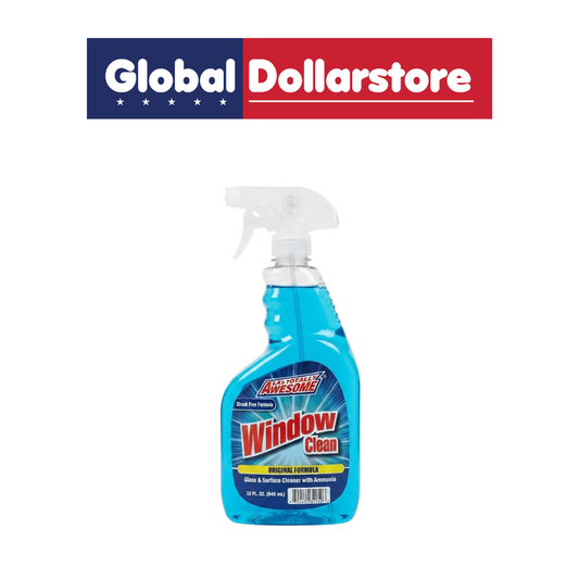 Awesome Window Cleaner in a convenient bottle, formulated to remove dirt, smudges, and fingerprints from glass surfaces for a clear, polished finish.