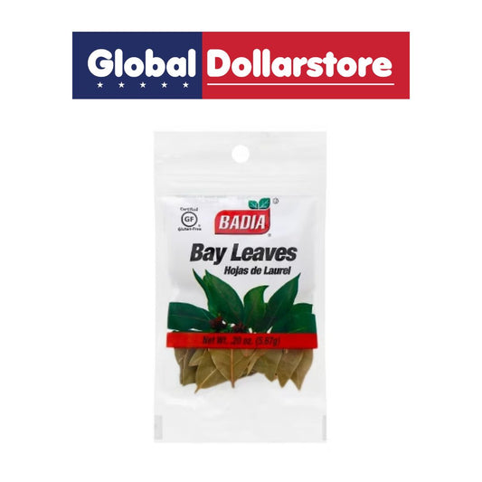 Bag of Badia Bay Leaves with Global Dollarstore logo above