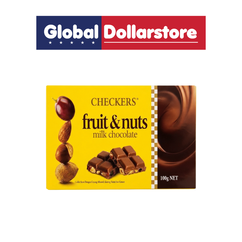 Checkers Fruit & Nut snack mix featuring a flavorful combination of dried fruit and crunchy nuts, conveniently packaged for a satisfying on-the-go snack or trail mix.