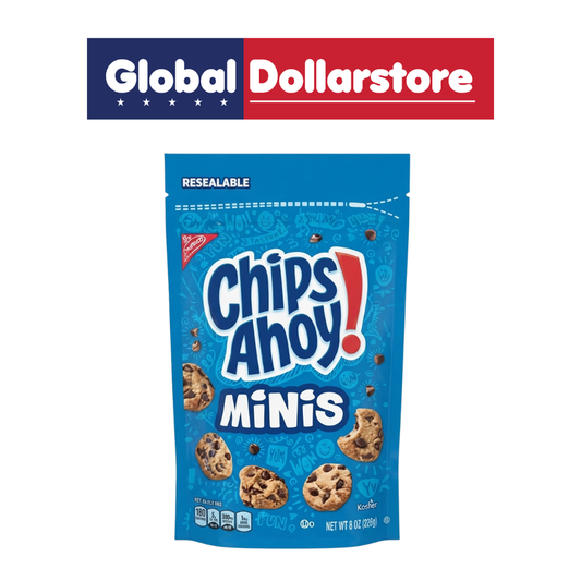 CHIPS AHOY! Mini Snack-Saks featuring bite-sized chocolate chip cookies with a deliciously crunchy texture and classic chocolatey flavor, conveniently packed for snacking, sharing, lunchboxes, or enjoying on the go.