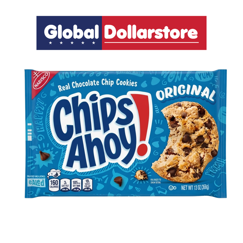CHIPS AHOY! Original cookies featuring crunchy, golden-baked cookies loaded with delicious chocolate chips, perfect for snacking, sharing, lunchboxes, dessert, or enjoying with milk anytime.