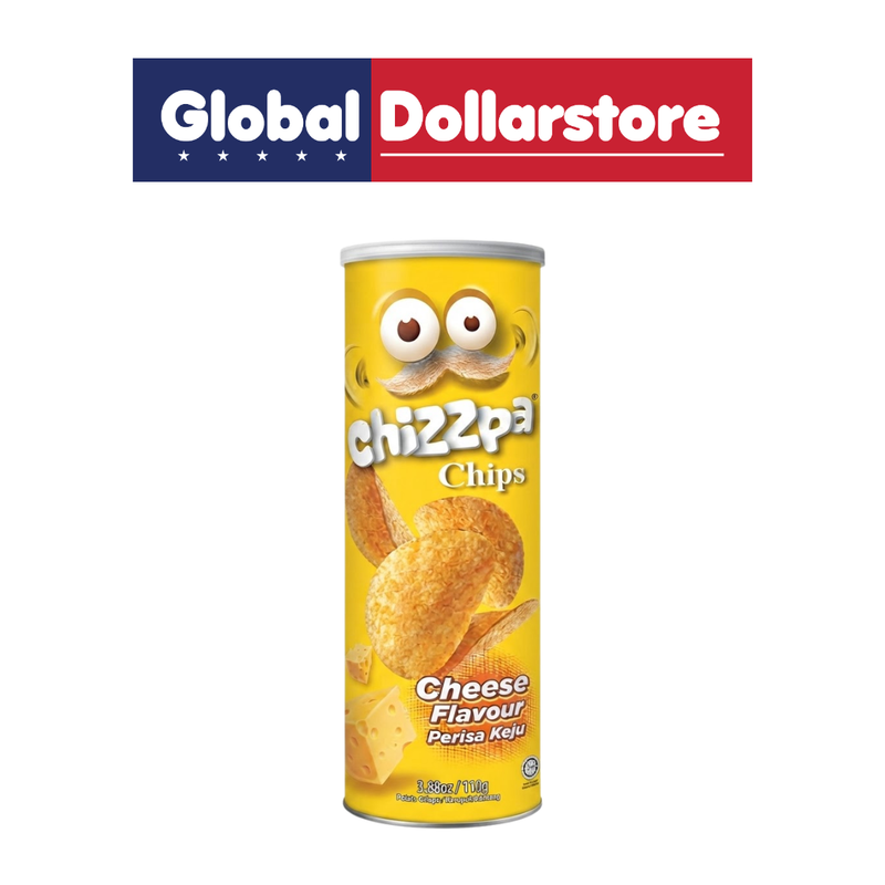 Chizzpa Potato Chips Cheese in a convenient snack pack, featuring crispy potato chips covered in rich, savory cheese seasoning for a deliciously cheesy and satisfying snack anytime.