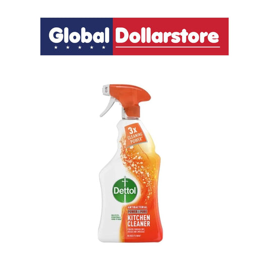 Dettol kitchen cleaner bottle with Global Dollarstore logo above it on a white background
