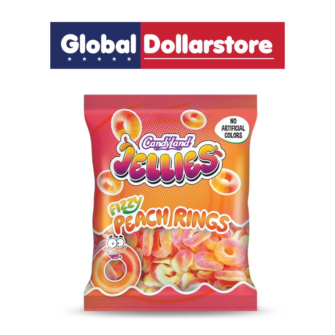 CANDYLAND JELLIES FIZZY PEACH RINGS 80G/24