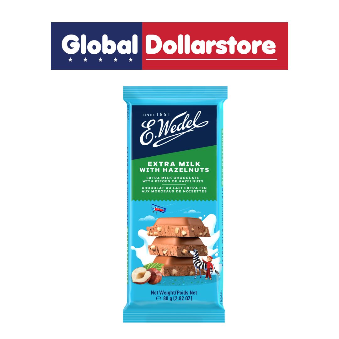E.WEDEL EXTRA MILK CHOCOLATE WITH HAZELNUTS 90G/22