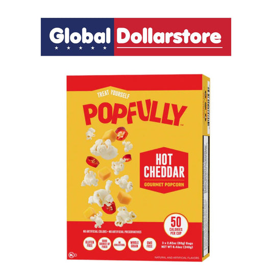 POPFULLY MICROWAVE POPCORN HOT  CHEDDAR 240G12