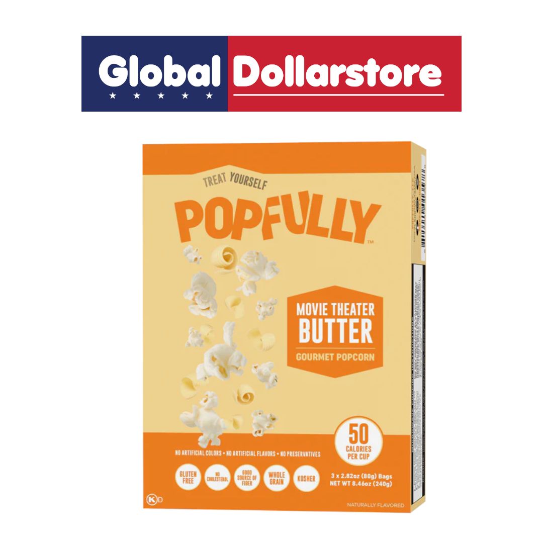 POPFULLY MICROWAVE POPCORN MOVIE THEATER BUTTER 240G/12