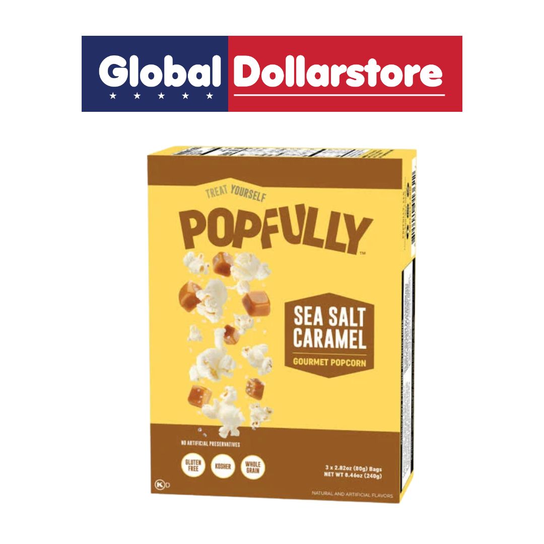 POPFULLY MICROWAVE POPCORN SEA SALT CARAMEL 240G/12