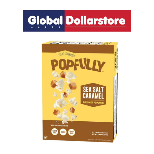 POPFULLY MICROWAVE POPCORN SEA SALT CARAMEL 240G/12