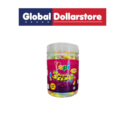 YUPI GUMMY TUB NEON STIX JAR 120PCS/12