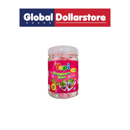YUPI GUMMY TUB STRAWBERRY KISS JAR 120PCS/12