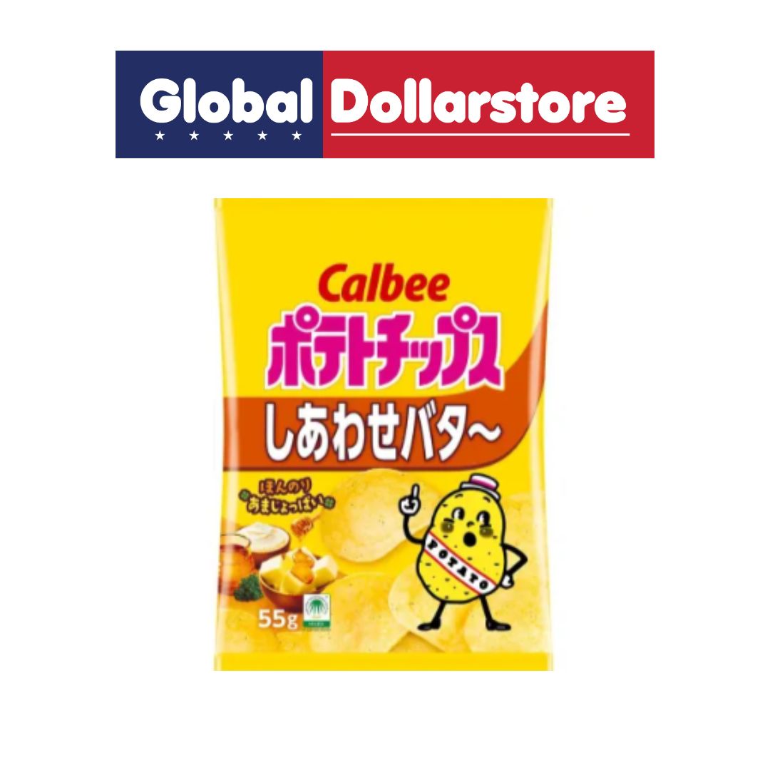 CALBEE POTATO CHIPS SHIAWASE BUTTTER 55G /12