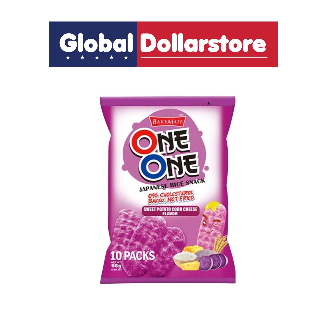 ONE ONE JAPANESE RICE SNACK SWEET POTATO CORN CHEESE 56G/36