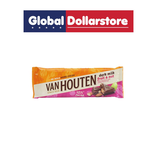 VAN HOUTEN DARK MILK FRUIT AND NUT BAR 140G