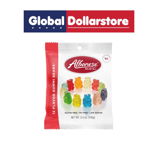 ALBANESE 12 FLAVORS GUMMI BEARS 3.5OZ