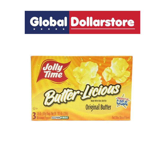 JOLLYTIME MICROWAVE POP CORN BUTTER-LICIOUS 10.5OZ/12