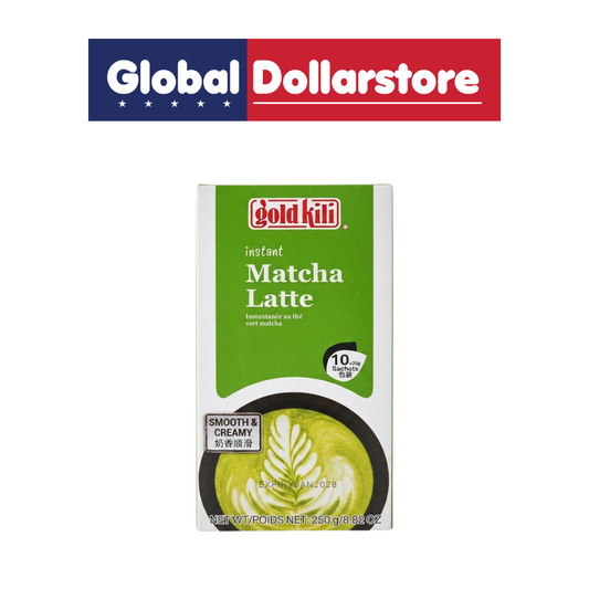 Gold Kili 3-in-1 Matcha Latte instant drink mix combining rich matcha flavor with creamy latte notes for a convenient café-style beverage at home.