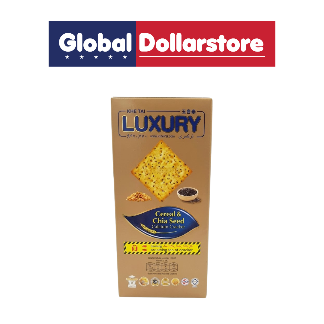 Hwa Tai Luxury Cereal with Chia Seeds featuring a crunchy cereal blend enriched with chia seeds, offering a wholesome and satisfying breakfast option perfect for pairing with milk, yogurt, fruit, or enjoying as a convenient snack.