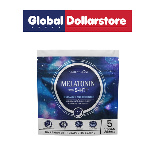 HealthFusion Melatonin 5-HTF Gummies 30g in a convenient gummy format, featuring melatonin and 5-HTF for an easy addition to a nighttime wellness routine.