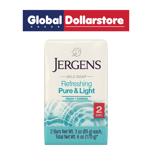 Jergens Refreshing Twin Pack Bar Soap featuring two cleansing bath bars with a refreshing formula that leaves skin feeling clean, fresh, and comfortable, perfect for everyday bathing and personal care.