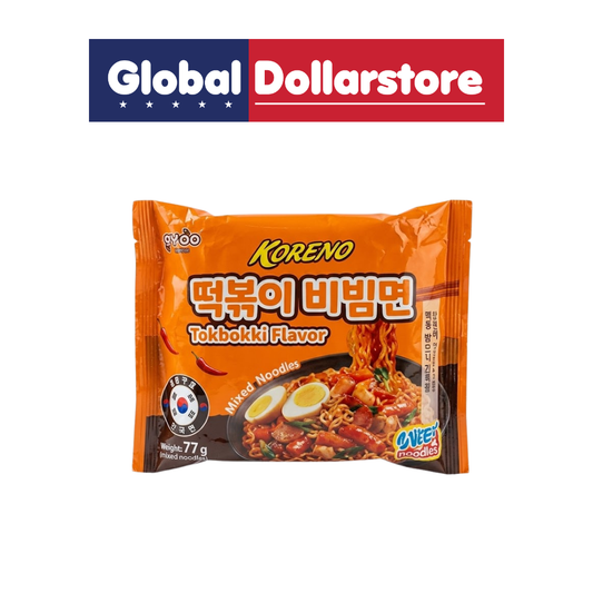 KORENO Bibim Tokbokki Flavor, a Korean-inspired spicy rice cake seasoning offering bold, savory and slightly sweet flavors for creating delicious bibim tokbokki and enhancing Korean-style rice cake dishes.