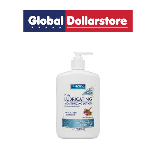 Lucky Daily Lubricating Lotion with Vitamin E, designed for everyday skin moisturization to help maintain a soft, smooth, and hydrated feel.