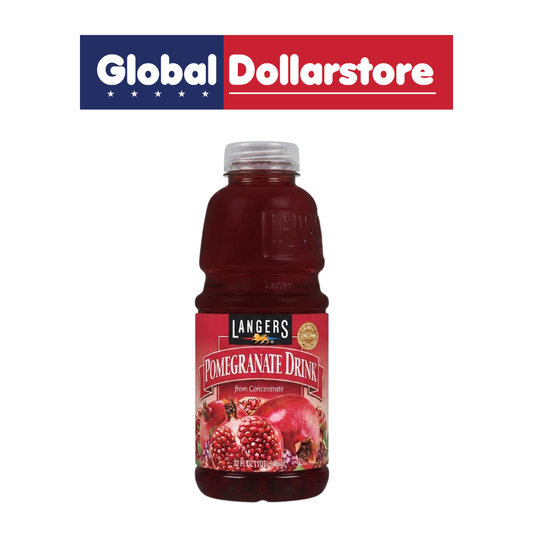 Langers Pomegranate juice in a convenient bottle, featuring a rich and fruity pomegranate flavor that makes a refreshing beverage for enjoying chilled, serving with meals, or creating flavorful fruit drinks.