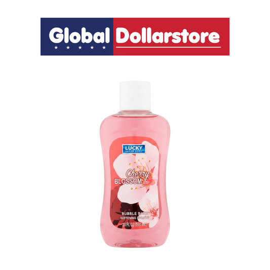 Lucky Cherry Blossom Bubble Bath 591ml with a delicate floral fragrance, creating a bubbly bathing experience for a refreshing and relaxing daily soak.