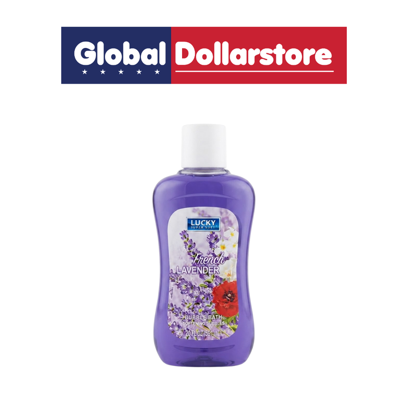 Lucky French Lavender Bubble Bath 591ml featuring a calming lavender fragrance and bubbly formula, perfect for a soothing and relaxing bath routine.