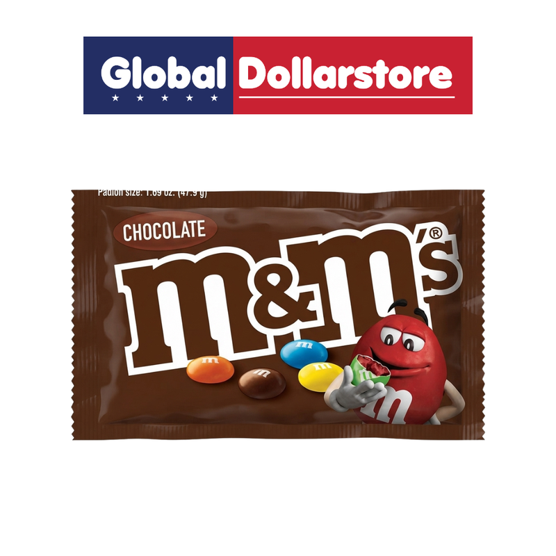 M&M's Milk Chocolate Single pack featuring colorful candy-coated pieces filled with smooth, creamy milk chocolate, perfect for snacking, sharing, decorating desserts, or enjoying as a sweet treat anytime.
