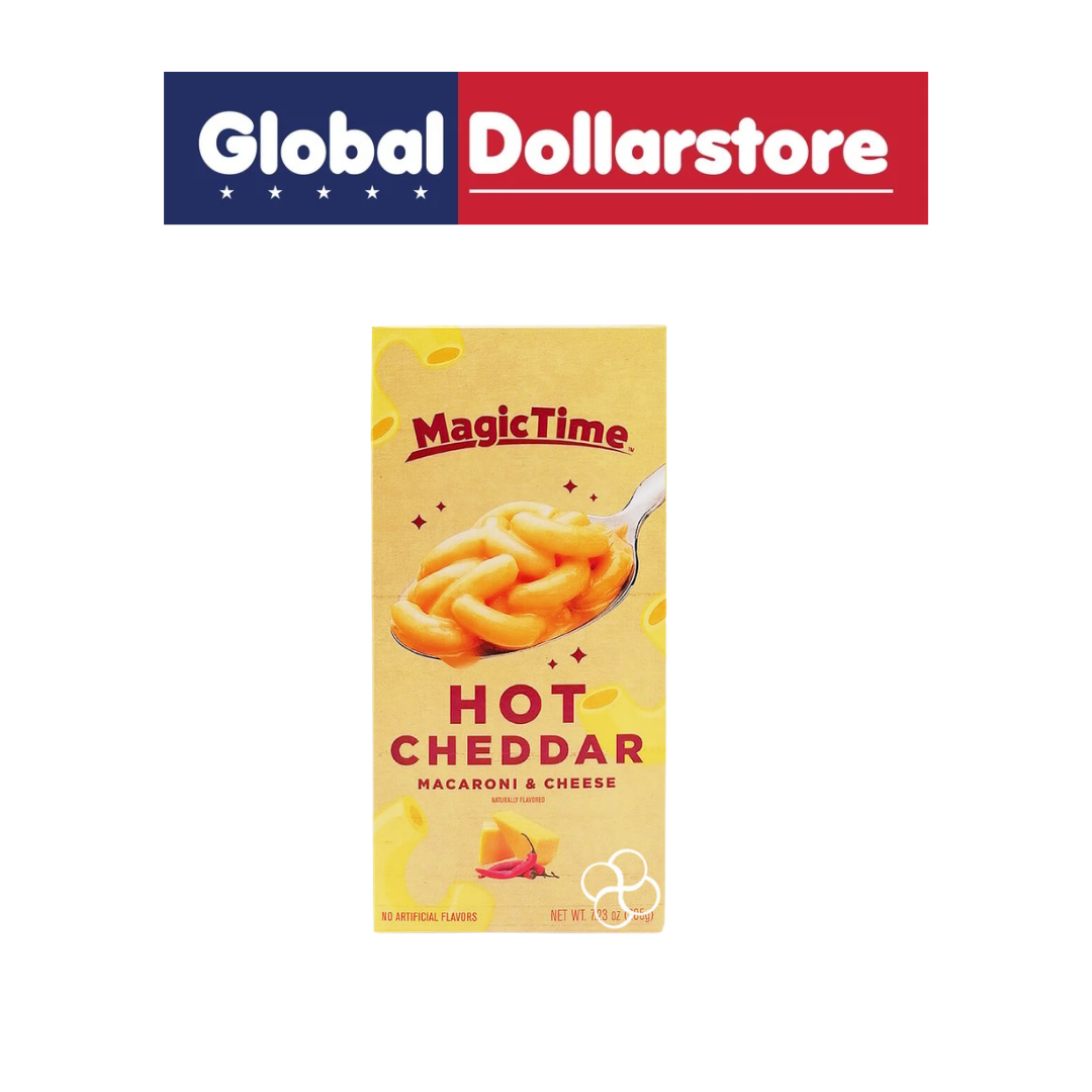 Creamy, comforting mac and cheese with a bold hot cheddar kick. Magic Time delivers authentic cheese flavor in minutes—perfect for quick meals, lunch boxes, or anytime cravings. Just add water and butter for a satisfying dish that the whole family will love. Hot cheddar seasoning adds extra depth and a subtle spice that elevates classic comfort food.