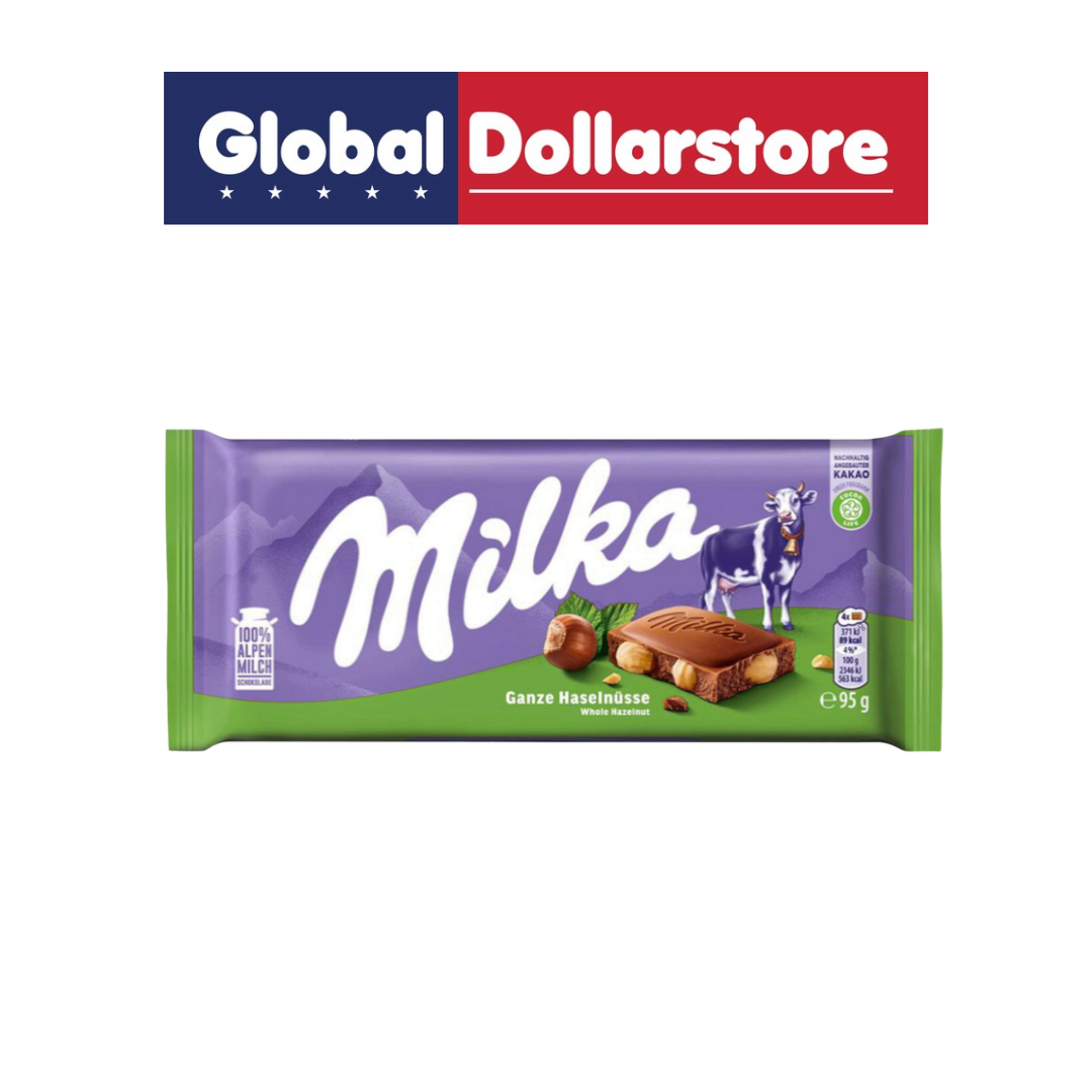 Indulge in the creamy goodness of Milka Chocolate Whole Nut, a premium chocolate bar that combines smooth, velvety milk chocolate with crunchy whole nuts. Each bite delivers rich cocoa flavor balanced with the satisfying texture of roasted nuts, making it the perfect treat for chocolate lovers who crave that extra crunch.

Whether you're treating yourself after a long day or sharing with friends and family, Milka Chocolate Whole Nut offers a moment of pure indulgence. The perfect balance of quality ingredie