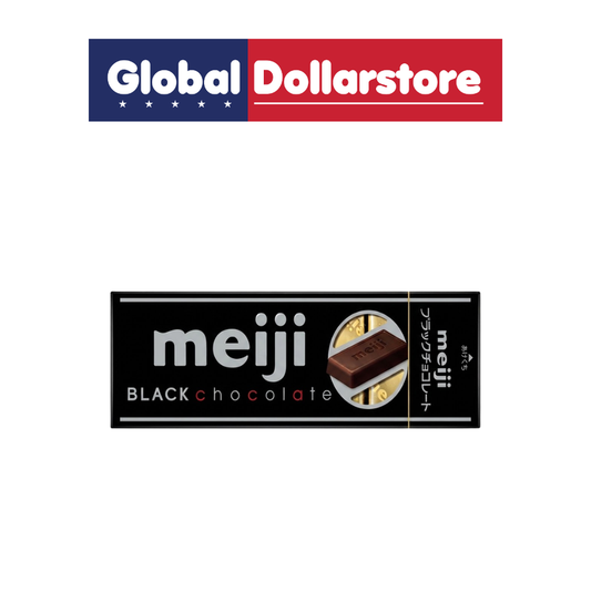 Meiji Black Chocolate bar featuring rich, deep cocoa flavor and smooth chocolate texture, ideal for enjoying a satisfying dark chocolate treat.