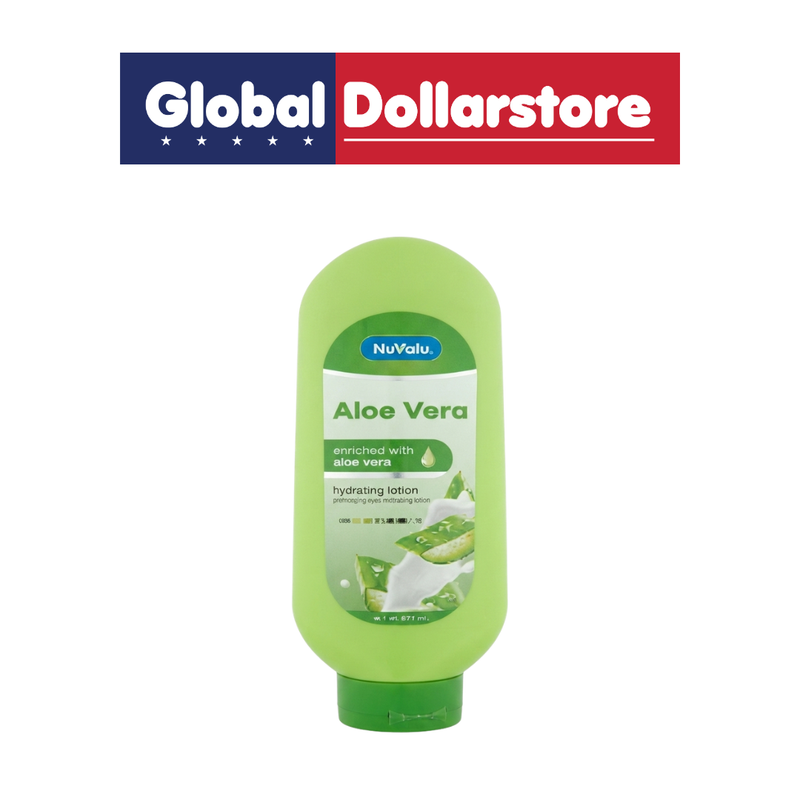 Nuvalu Cooling Aloe Lotion with a refreshing aloe-infused formula that moisturizes skin while providing a cool, soothing feel for everyday body care.