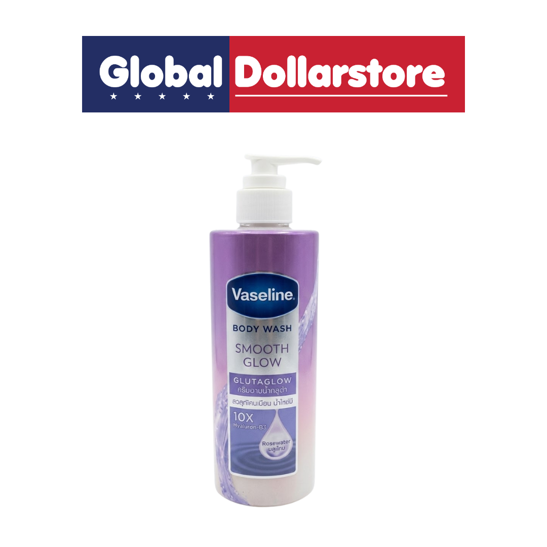 Vaseline Smooth GlutaGlow Body Wash Pump, a nourishing daily body cleanser formulated to gently wash away dirt while helping moisturize and smooth the skin for a soft, fresh, and healthy-looking glow.
