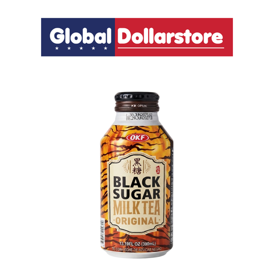 OKF Black Sugar Milk Tea beverage bottle featuring creamy milk tea blended with rich black sugar flavor, with distinctive OKF branding and ready-to-drink packaging.