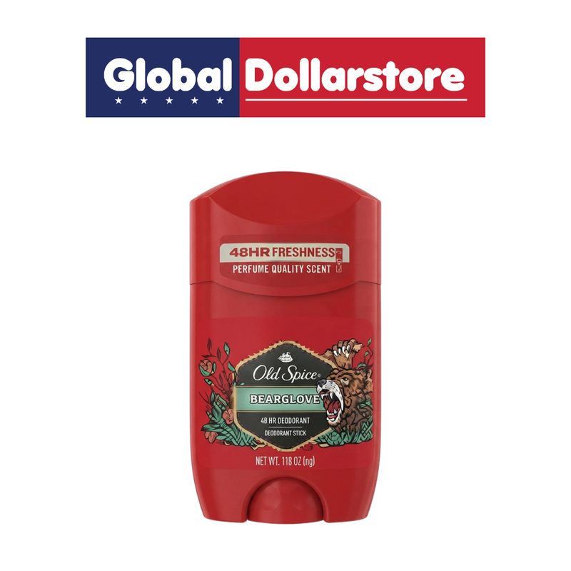 Old Spice Bearglove Deodorant featuring a bold, fresh scent and everyday odor protection, packaged for convenient personal care and confident wear.