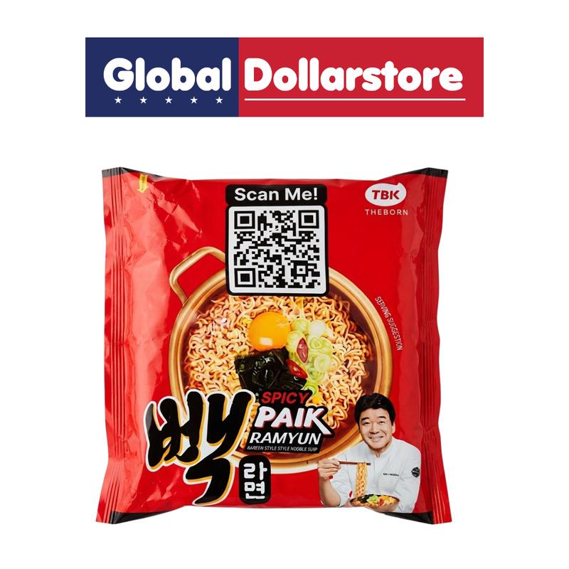 Paik Ramyun Korean Style Spicy Noodle Soup featuring springy noodles and a bold, spicy Korean-inspired broth, offering a quick and flavorful meal for noodle lovers craving a warm and savory bowl.
