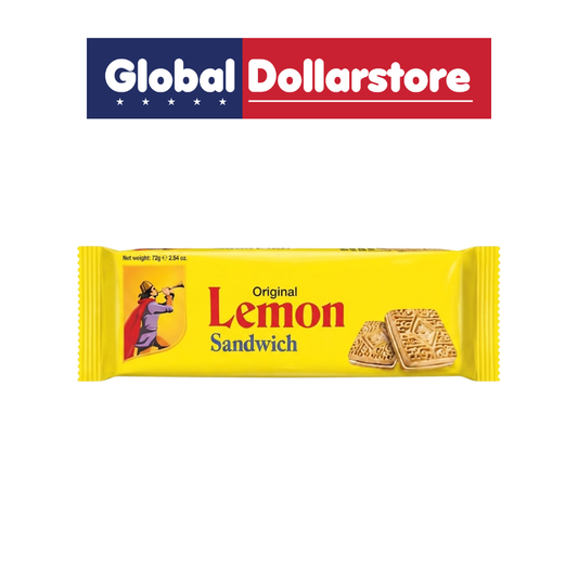 Peek Freans Original Lemon Sandwich biscuits featuring crisp, golden cookies with a smooth and zesty lemon-flavored filling, perfect for tea time, snacking, sharing, or enjoying as a sweet treat.