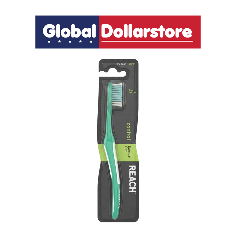 Reach Control Medium Toothbrush featuring medium bristles and a comfortable design for effective everyday brushing, helping clean teeth and hard-to-reach areas for a fresh and confident smile.