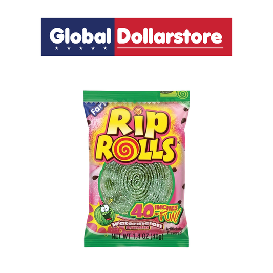 RIP Rolls Watermelon candy featuring a sweet and fruity watermelon flavor in a convenient roll, perfect for enjoying a refreshing treat anytime or sharing with family and friends.