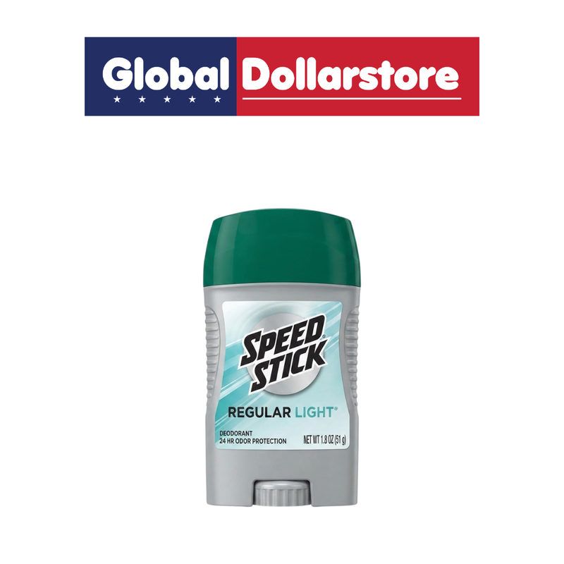Speed Stick Regular Scent deodorant featuring a classic clean fragrance and dependable odor protection for comfortable, fresh everyday wear.