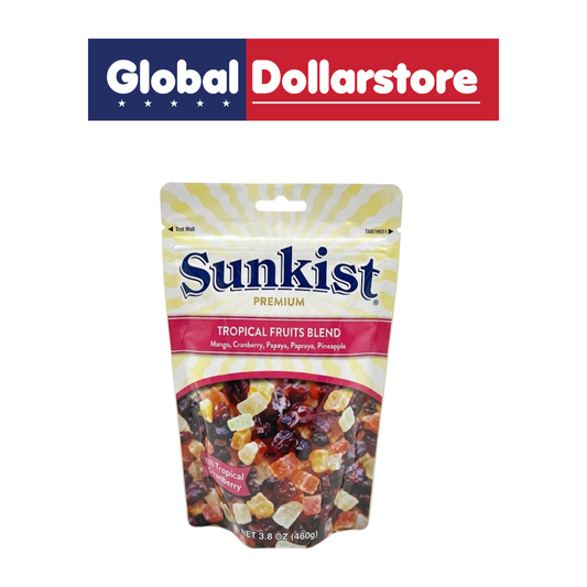 Sunkist Tropical Fruit featuring a colorful assortment of sweet and juicy tropical fruits in a convenient package, perfect for enjoying as a refreshing snack, dessert, or flavorful addition to meals.